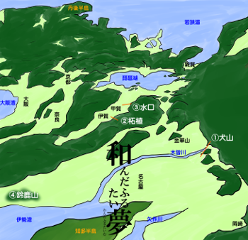 地図　水口　犬山　柘植