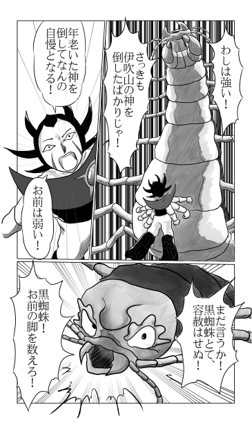 大ムカデとクモ