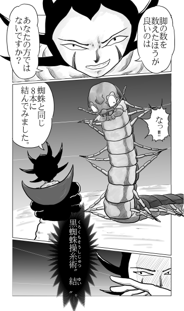 黒蜘蛛とムカデ