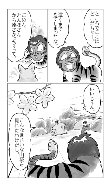 山桜で花見