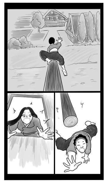 川へ落ちる
