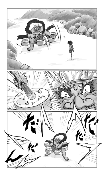 とんぼ　対　雷神