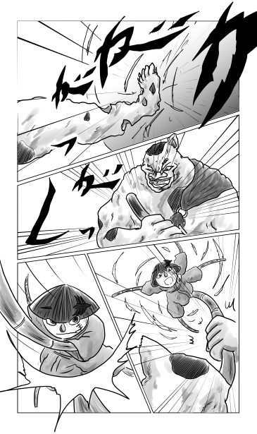とんぼ対狂犬ぶち