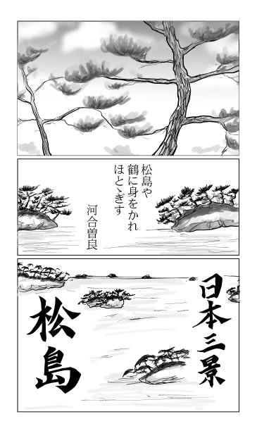 松島や　鶴に身をかれ　ほととぎす
