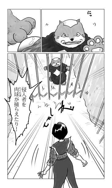 侵入者をつかまえた