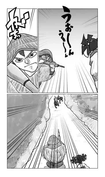 向かってくる狼
